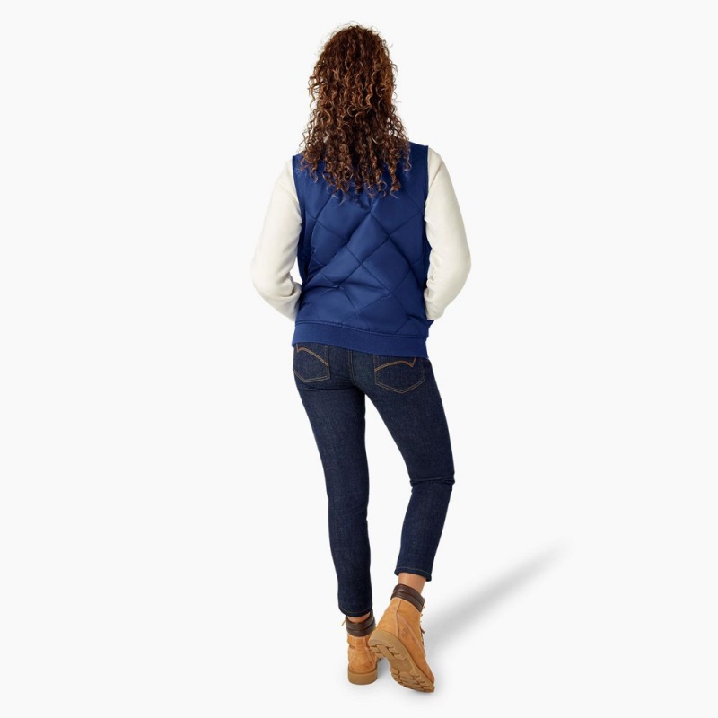 Blue Dickies Quilted Women's Vest | 216-VXYDUW