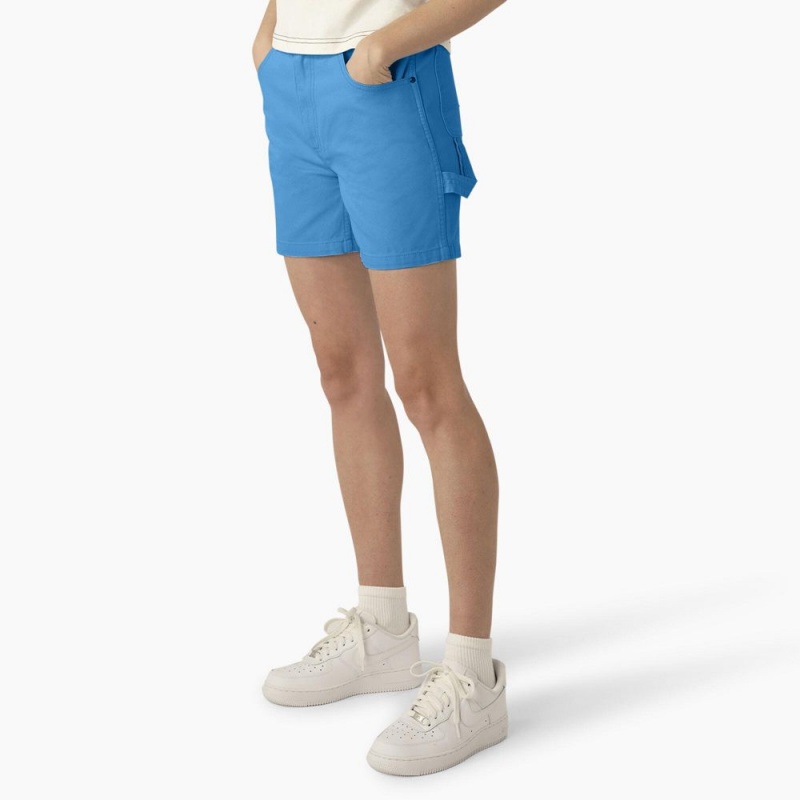 Blue Dickies Regular Fit Duck Women's Shorts | 890-MNIEAO