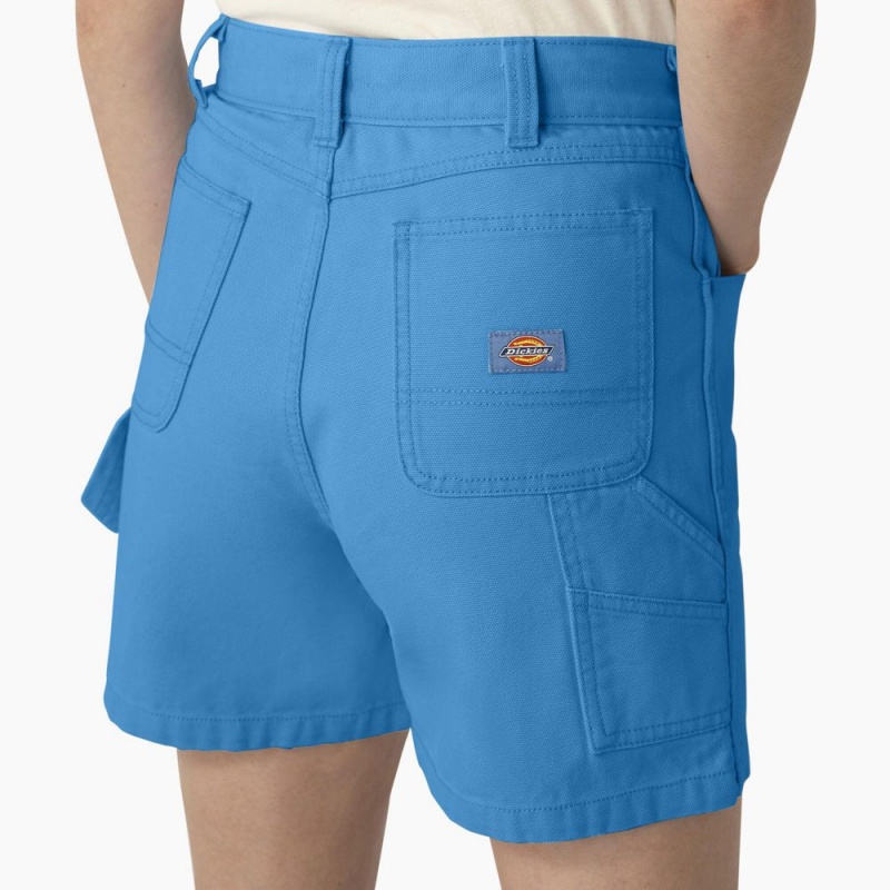 Blue Dickies Regular Fit Duck Women's Shorts | 890-MNIEAO