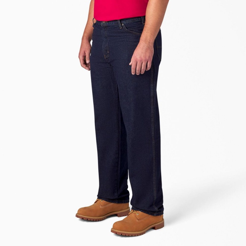 Blue Dickies Regular Fit Men's Jeans | 372-ANTEHQ