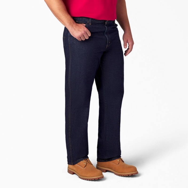 Blue Dickies Regular Fit Men's Jeans | 372-ANTEHQ