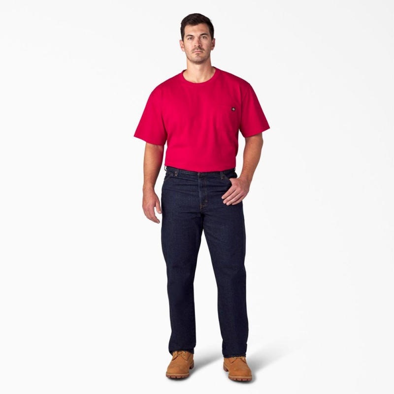 Blue Dickies Regular Fit Men's Jeans | 372-ANTEHQ