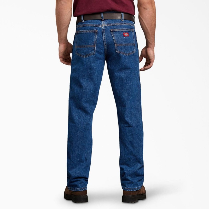 Blue Dickies Regular Fit Men's Jeans | 379-RWDCNU