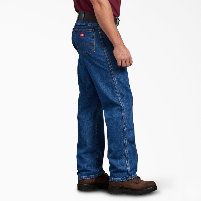 Blue Dickies Regular Fit Men's Jeans | 379-RWDCNU