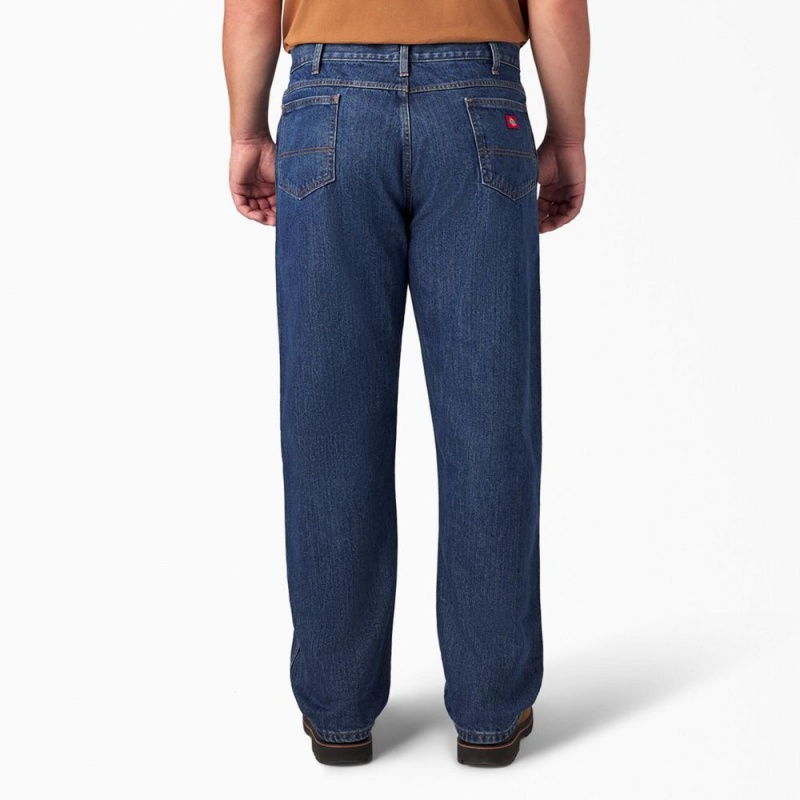 Blue Dickies Regular Fit Men's Jeans | 379-RWDCNU