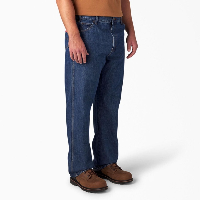 Blue Dickies Regular Fit Men's Jeans | 379-RWDCNU