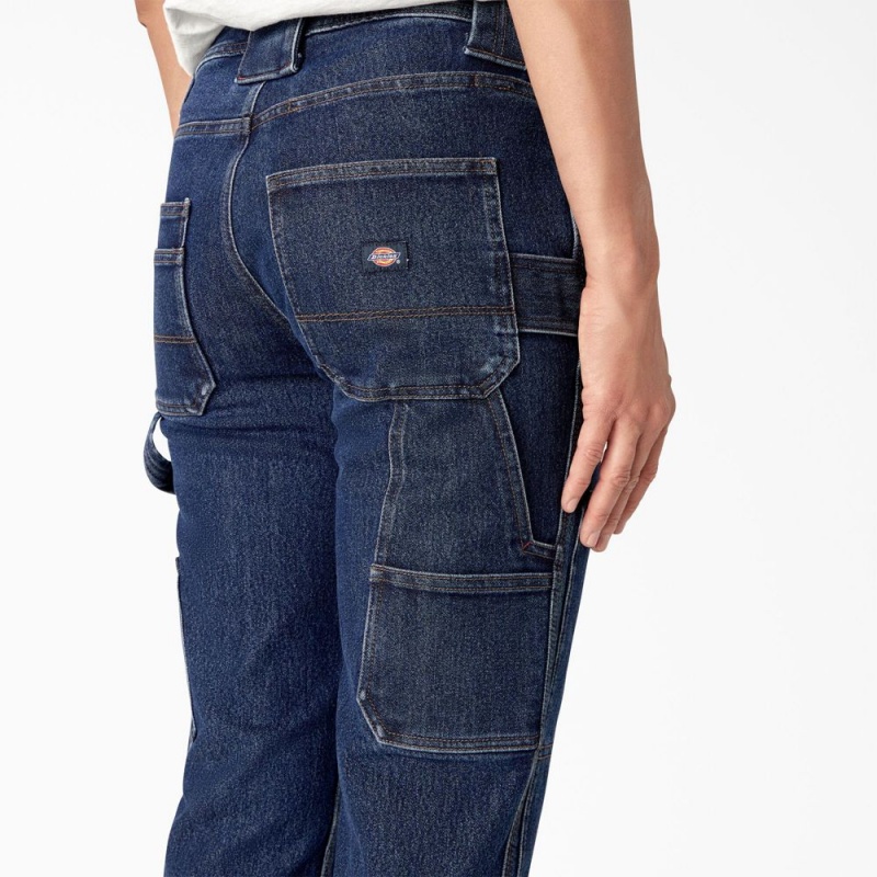 Blue Dickies Regular Fit Work Women's Jeans | 054-XNGSWK