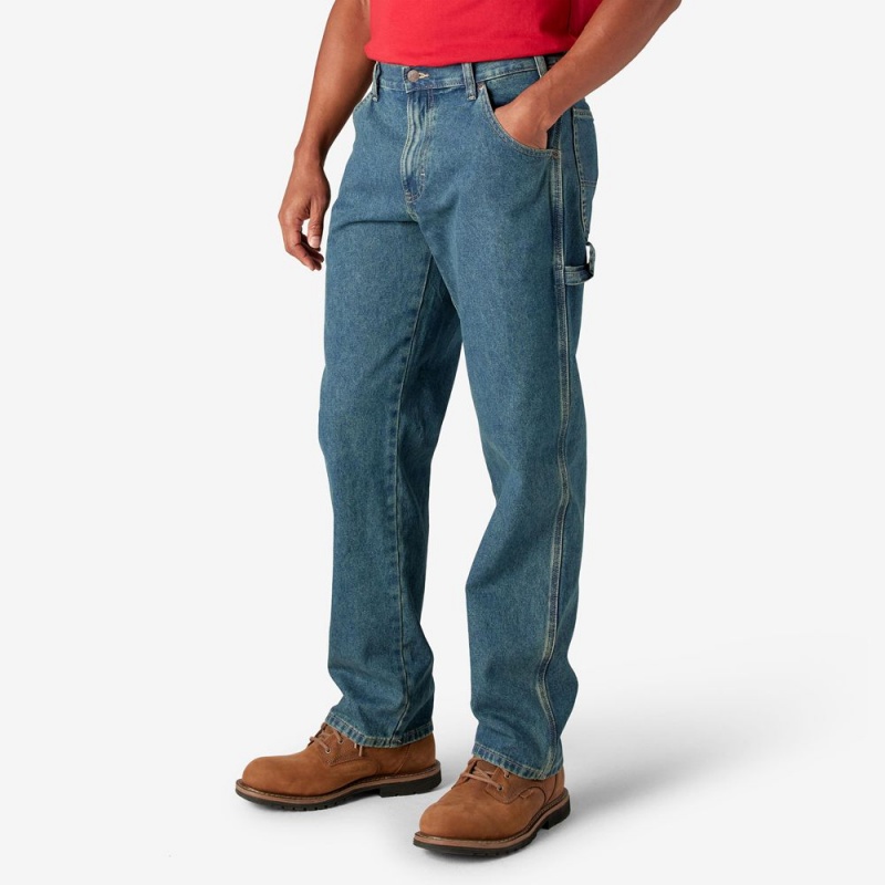 Blue Dickies Relaxed Fit Carpenter Men's Jeans | 951-JOZBKQ