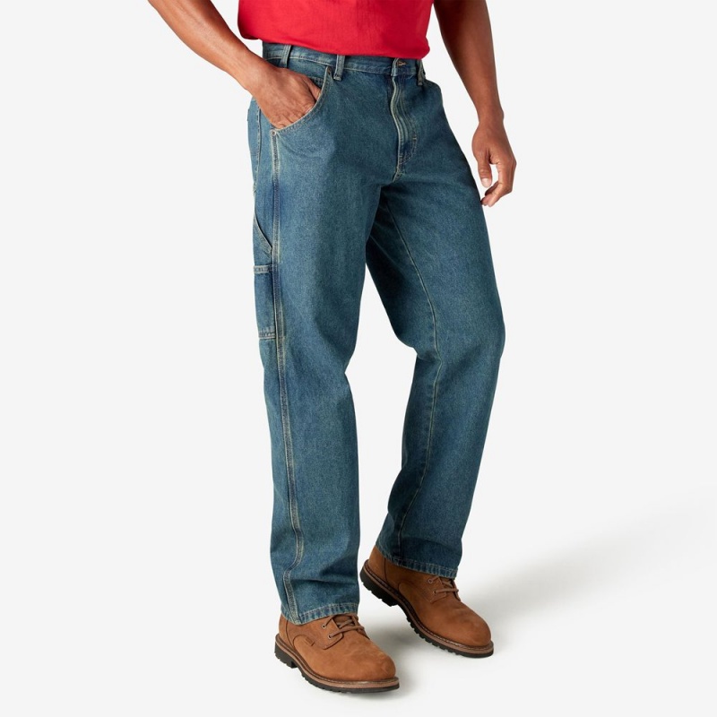 Blue Dickies Relaxed Fit Carpenter Men's Jeans | 951-JOZBKQ