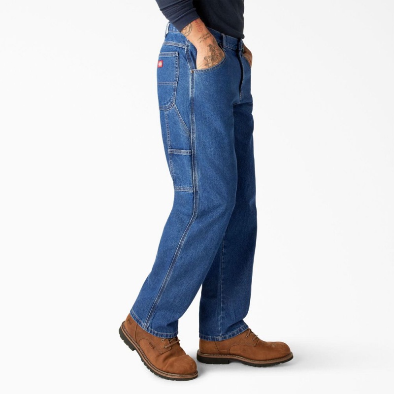 Blue Dickies Relaxed Fit Carpenter Men's Jeans | 802-EYHDKO