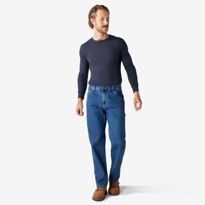 Blue Dickies Relaxed Fit Carpenter Men's Jeans | 802-EYHDKO