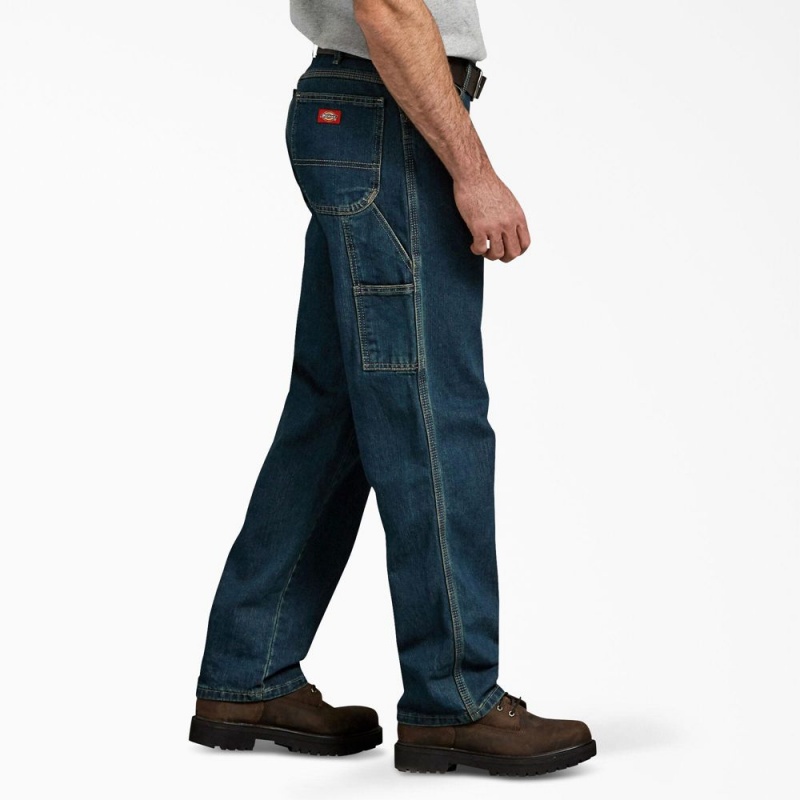 Blue Dickies Relaxed Fit Heavyweight Carpenter Men's Jeans | 632-WXBAYG