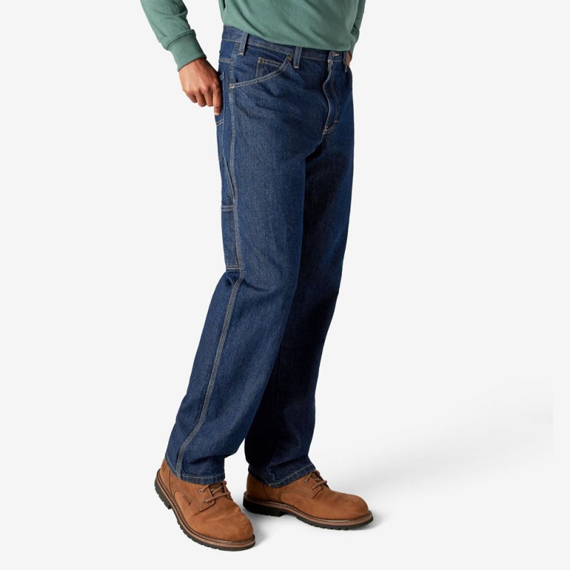 Blue Dickies Relaxed Fit Heavyweight Carpenter Men's Jeans | 984-XRWSJM