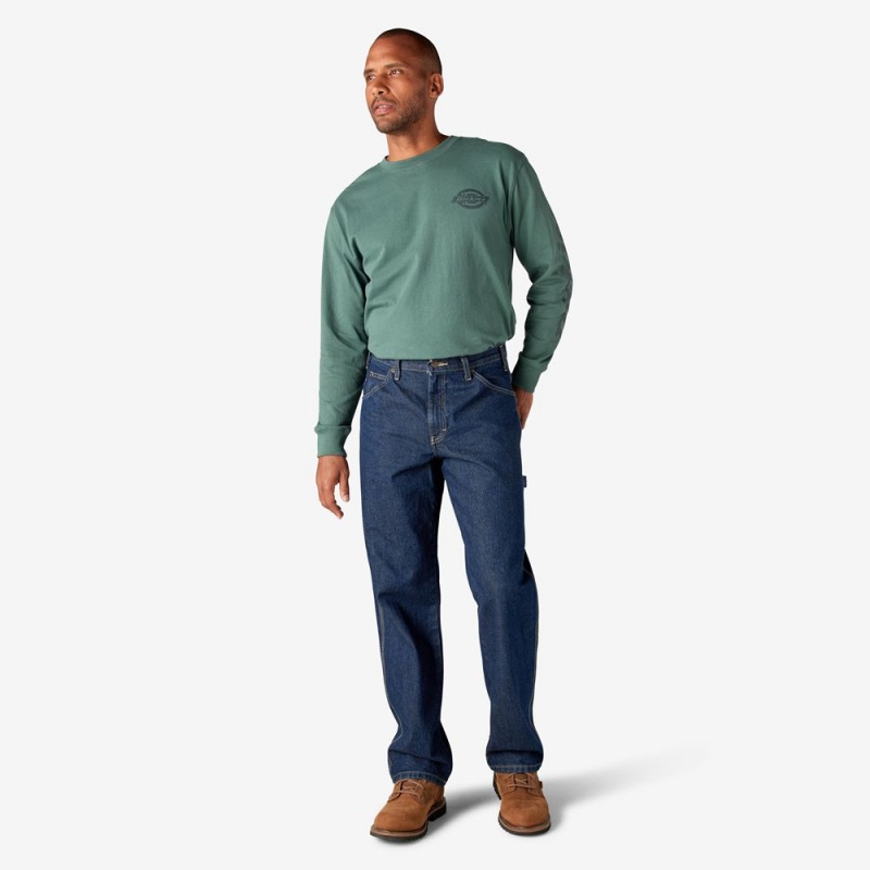 Blue Dickies Relaxed Fit Heavyweight Carpenter Men's Jeans | 984-XRWSJM