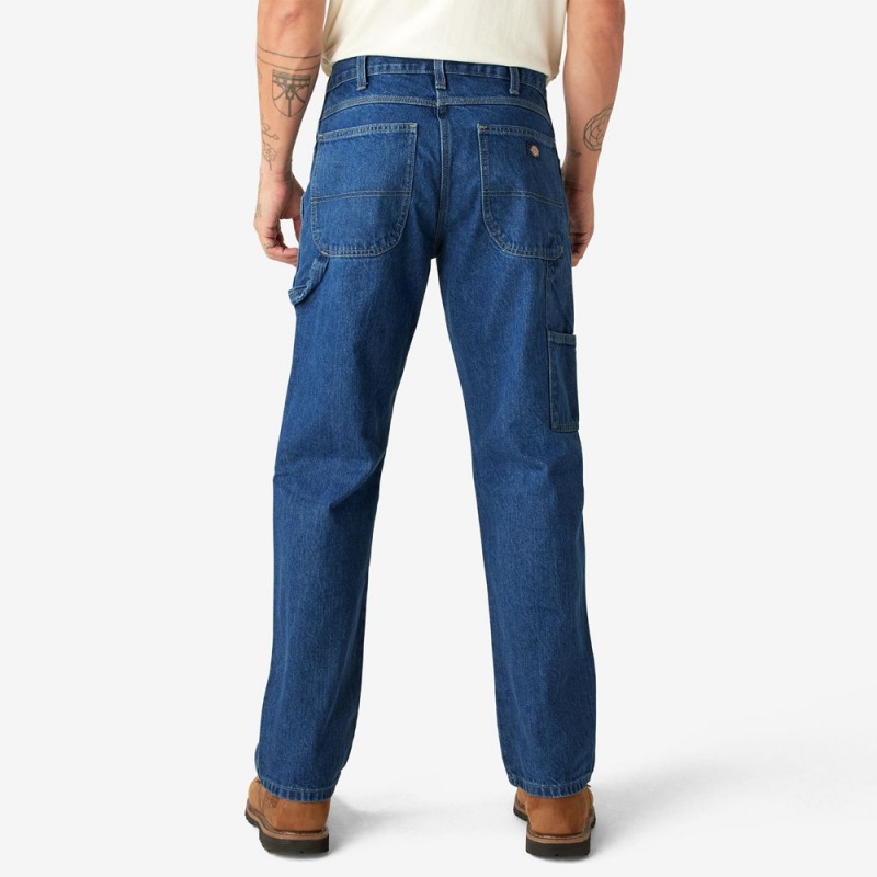 Blue Dickies Relaxed Fit Heavyweight Carpenter Men's Jeans | 012-AZUPHN