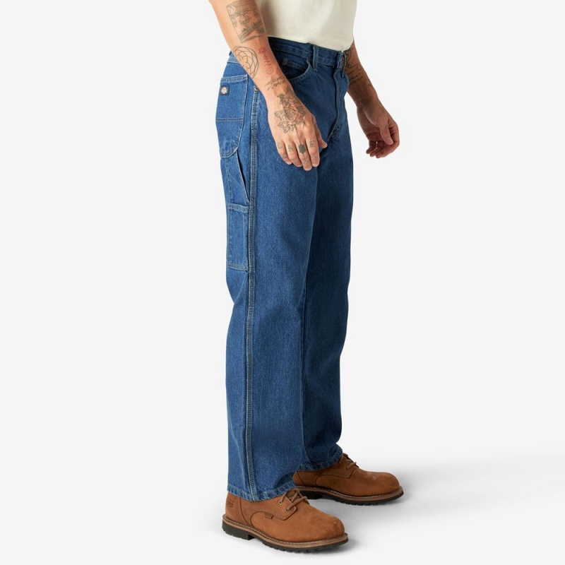 Blue Dickies Relaxed Fit Heavyweight Carpenter Men's Jeans | 012-AZUPHN