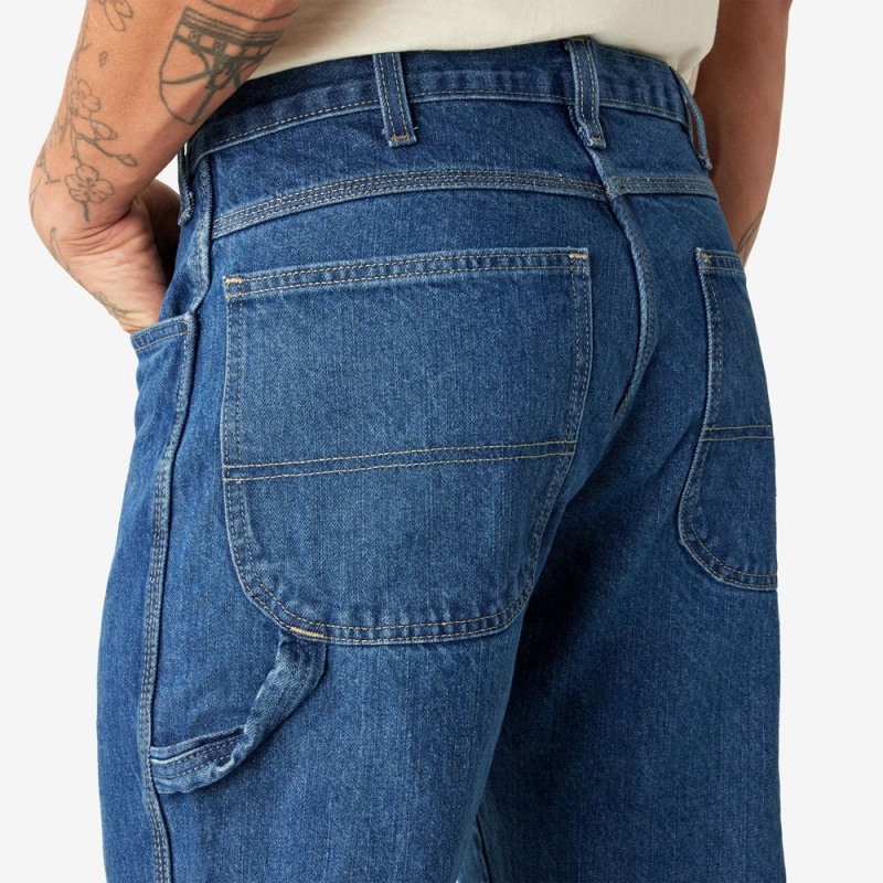 Blue Dickies Relaxed Fit Heavyweight Carpenter Men's Jeans | 012-AZUPHN