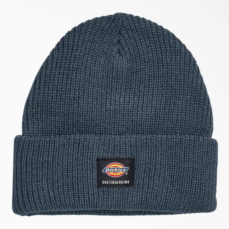 Blue Dickies Skateboarding Cuffed Men\'s Beanie | 751-IPKMDR