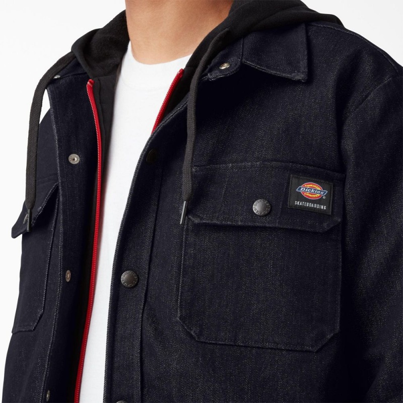 Blue Dickies Skateboarding Denim Shirt Men's Jacket | 286-TOAXCG