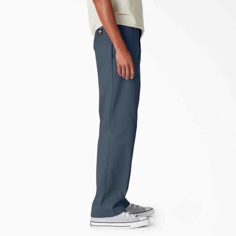 Blue Dickies Skateboarding Regular Fit Twill Men's Pants | 758-PBFKZR