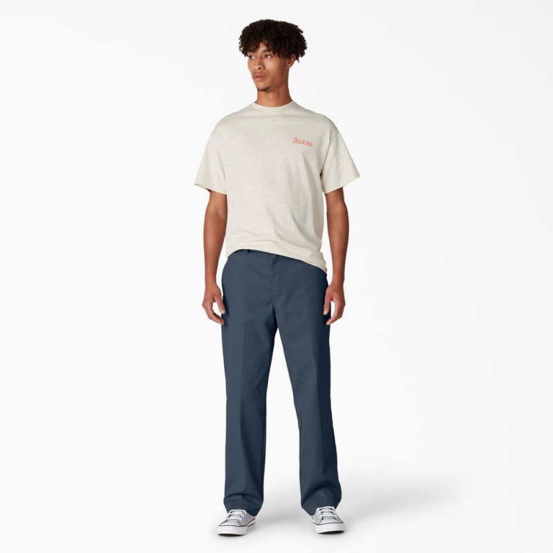 Blue Dickies Skateboarding Regular Fit Twill Men's Pants | 758-PBFKZR