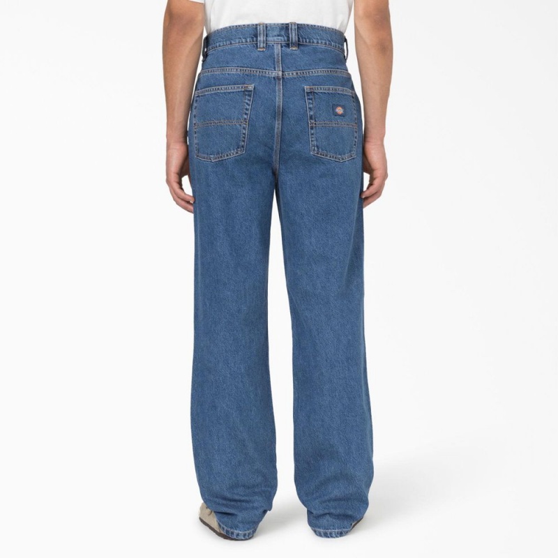 Blue Dickies Thomasville Loose Fit Men's Jeans | 413-EVYXFM