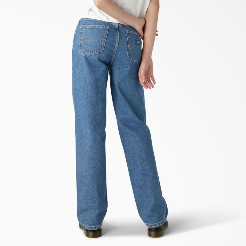 Blue Dickies Thomasville Relaxed Fit Women's Jeans | 107-WFURZH