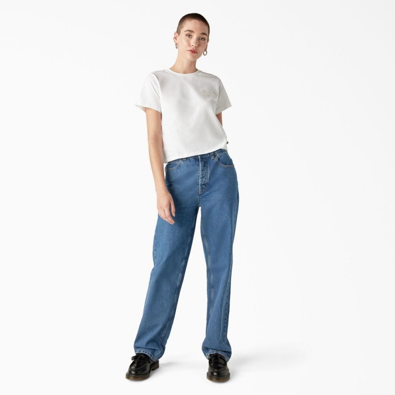 Blue Dickies Thomasville Relaxed Fit Women's Jeans | 107-WFURZH