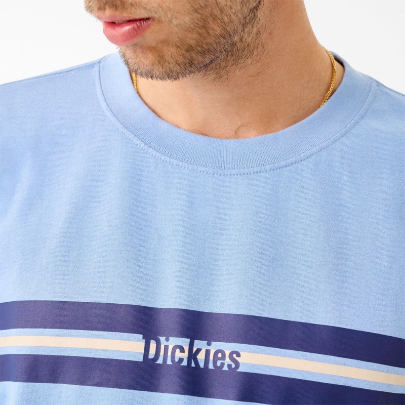 Blue Dickies Tom Knox Long Sleeve Men's T-Shirt | 027-OMHTFV