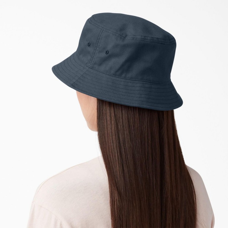 Blue Dickies Twill Bucket Men's Hat | 104-AGUDOP