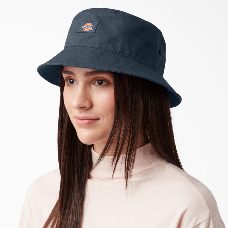 Blue Dickies Twill Bucket Women's Hat | 912-VDLTMP