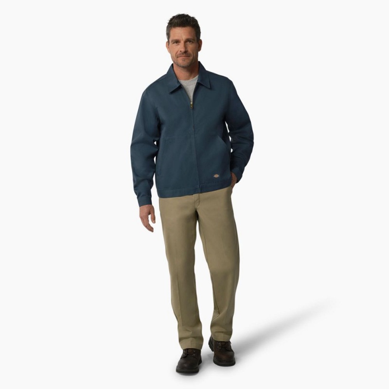 Blue Dickies Unlined Eisenhower Men's Jacket | 621-XPKETR