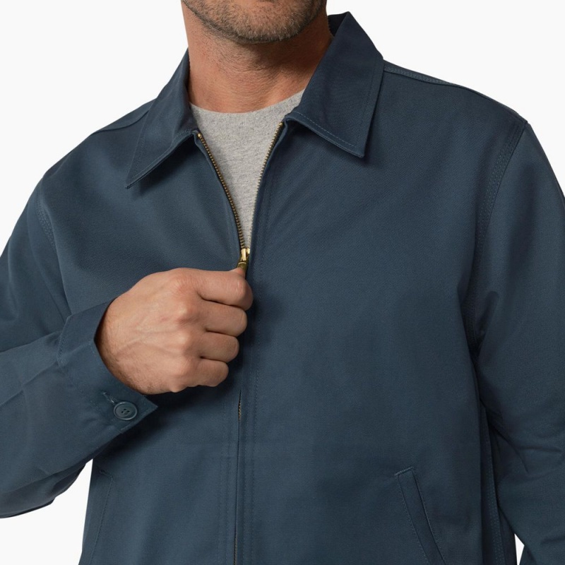 Blue Dickies Unlined Eisenhower Men's Jacket | 621-XPKETR