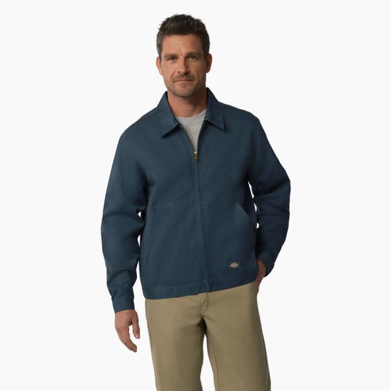 Blue Dickies Unlined Eisenhower Men\'s Jacket | 621-XPKETR