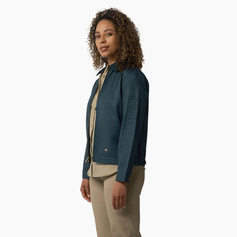 Blue Dickies Unlined Eisenhower Women's Jacket | 512-CJIBPG