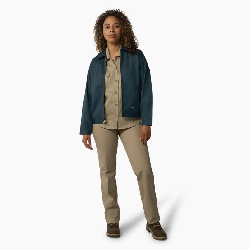 Blue Dickies Unlined Eisenhower Women's Jacket | 512-CJIBPG