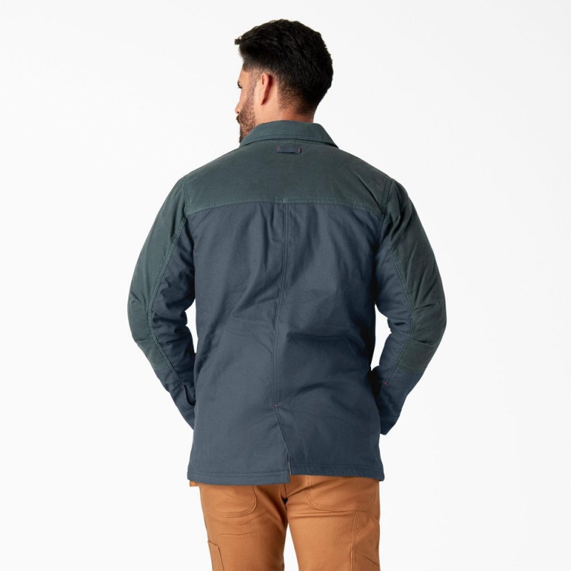 Blue Dickies Waxed Canvas Chore Men's Jacket | 149-PSQYIO