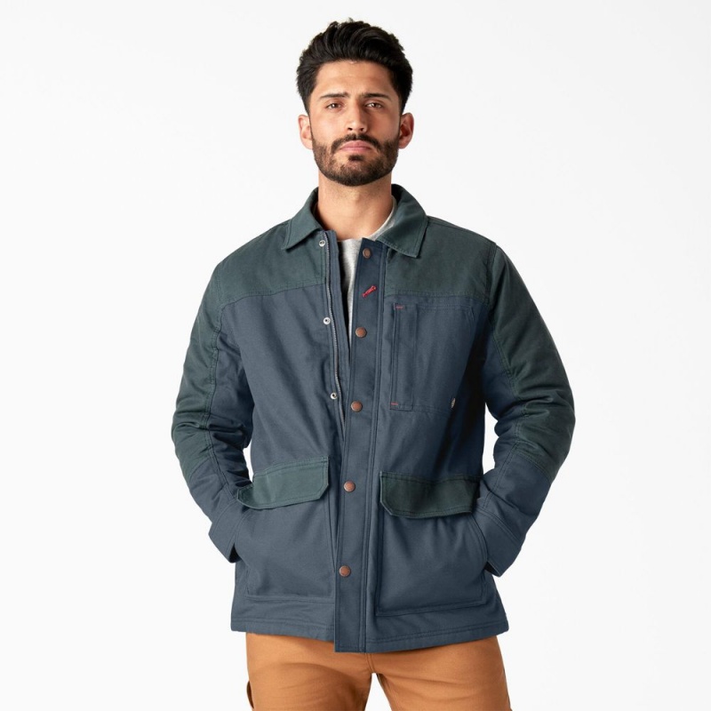 Blue Dickies Waxed Canvas Chore Men\'s Jacket | 149-PSQYIO