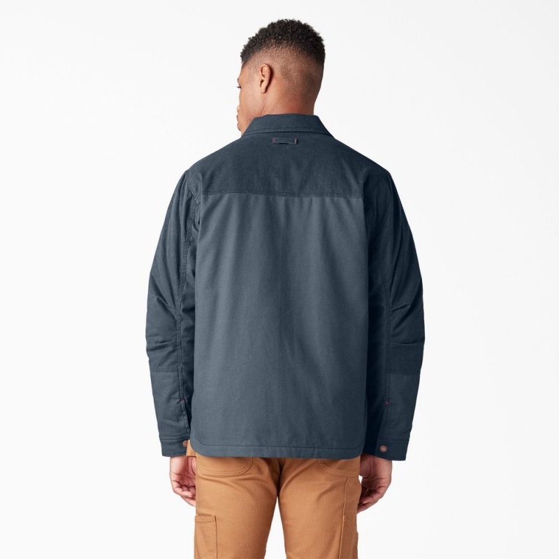 Blue Dickies Waxed Canvas Service Men's Jacket | 926-BHMDSO