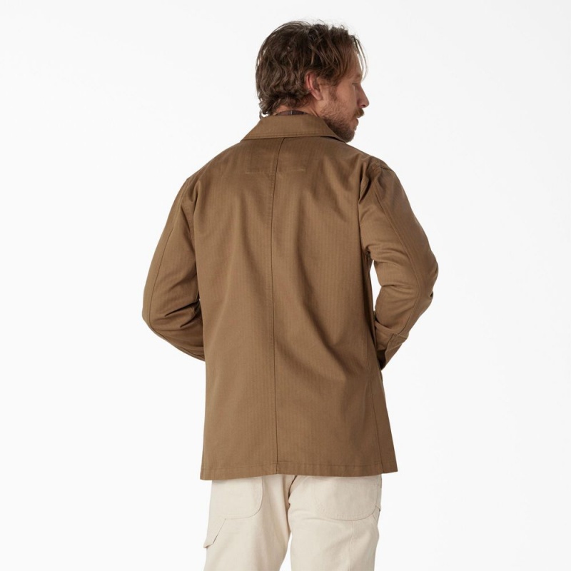 Brown Dickies 1922 Herringbone Men's Jacket | 362-MQDGSU