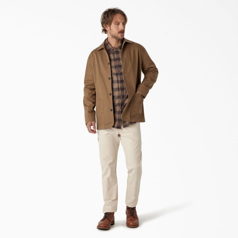 Brown Dickies 1922 Herringbone Men's Jacket | 362-MQDGSU