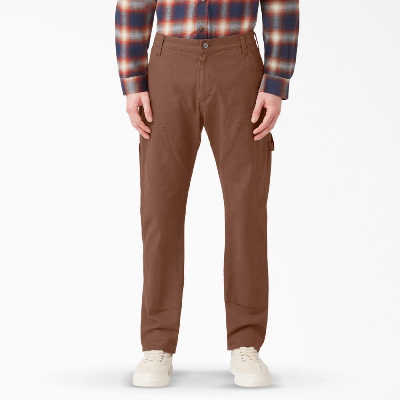 Brown Dickies 1922 Regular Fit Double Knee Men\'s Pants | 907-YSRDOQ