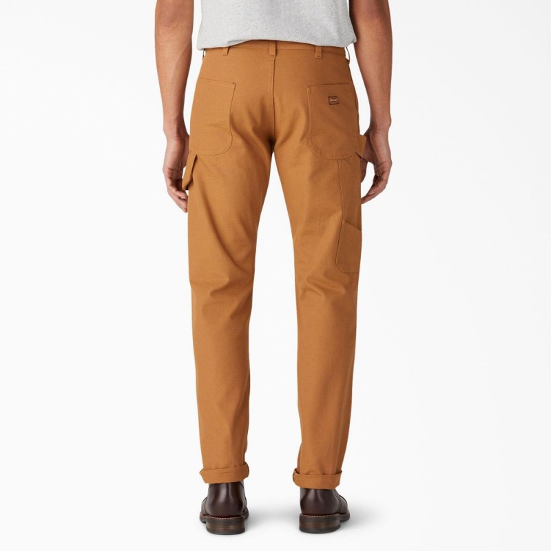 Brown Dickies 1922 Regular Fit Double Knee Men's Pants | 684-PTYIWK