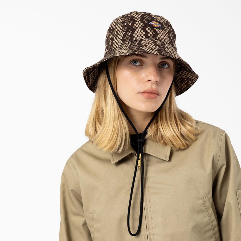 Brown Dickies Camden Bucket Women's Hat | 381-GVJNQK