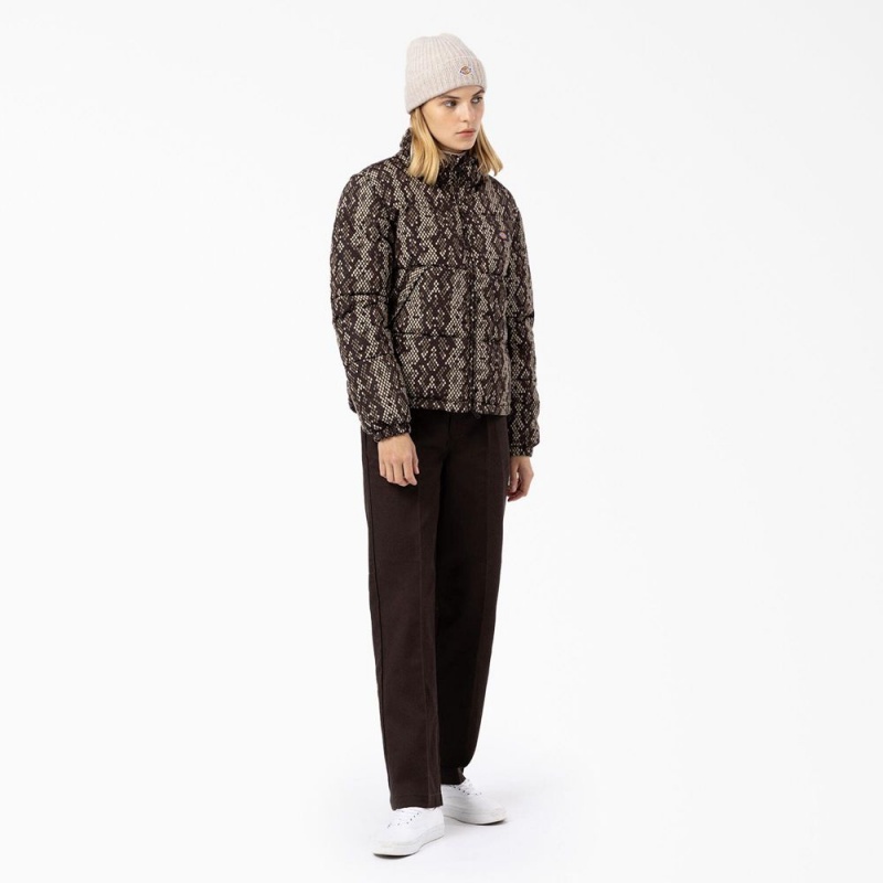 Brown Dickies Camden Puffer Women's Jacket | 758-LEUBIA