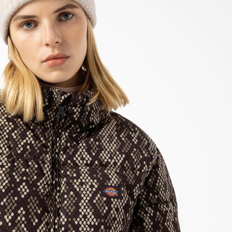 Brown Dickies Camden Puffer Women's Jacket | 758-LEUBIA