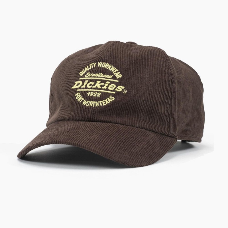 Brown Dickies Corduroy Men\'s Cap | 864-KHWZVD