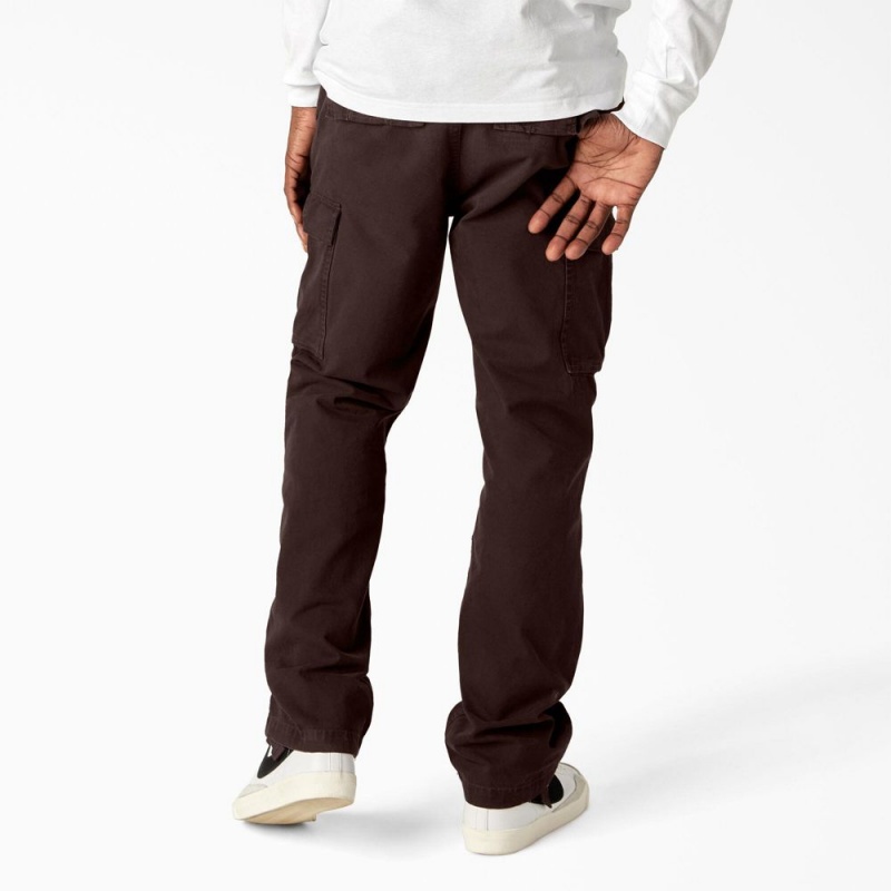 Brown Dickies Double Knee Canvas Men's Cargo Pants | 785-XMLZAV