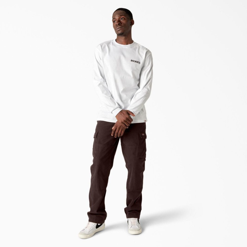 Brown Dickies Double Knee Canvas Men's Cargo Pants | 785-XMLZAV