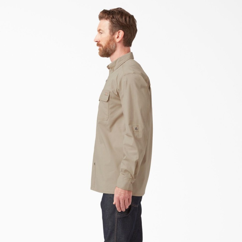 Brown Dickies DuraTech Ranger Ripstop Men's Shirt | 892-RDMQZO